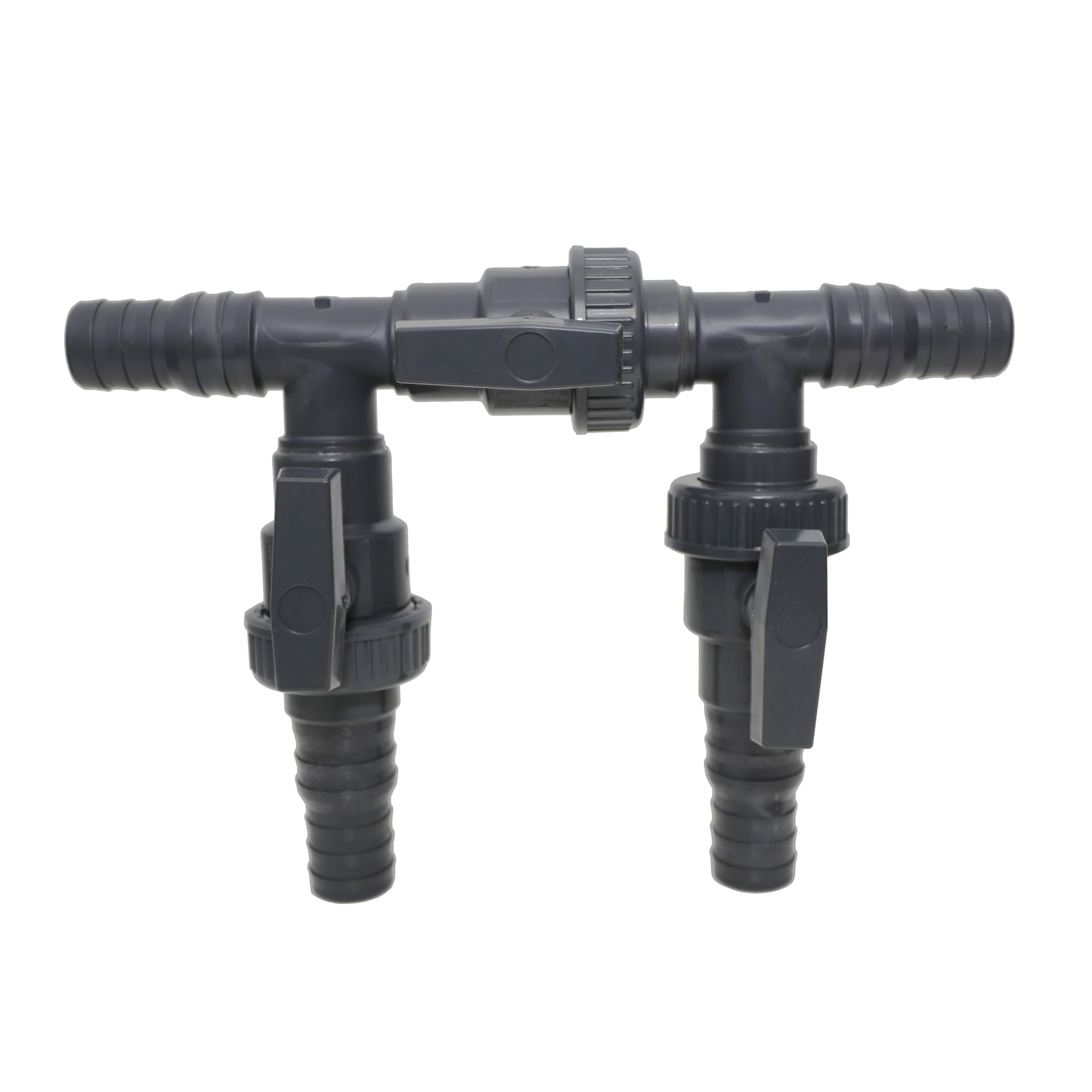 HAF 3 Wege Solarweiche / 3 Wege Ventil mit Absperrhahn | 4-Teiliges Bypass Set mit 32mm & 38mm Schlauchtüllen zum Anschluss von Solarkollektor, Poolheizung, Wärmepumpe, Heizmatte oder Sandfilteranlage
