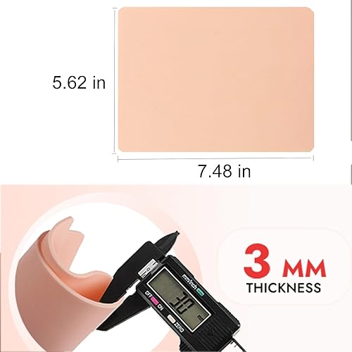 Miniatura 10 de Piel de práctica de tatuajes con papel de transferencia, 30 piezas de piel falsa y kit de papel de rastreo de tatuajes que incluye 10 piezas de piel