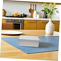 Vista 9 de Angoily Caja de lata vacía rectangular con tapa, caja de almacenamiento de hojalata rectangular para galletas, contenedor de lata de metal