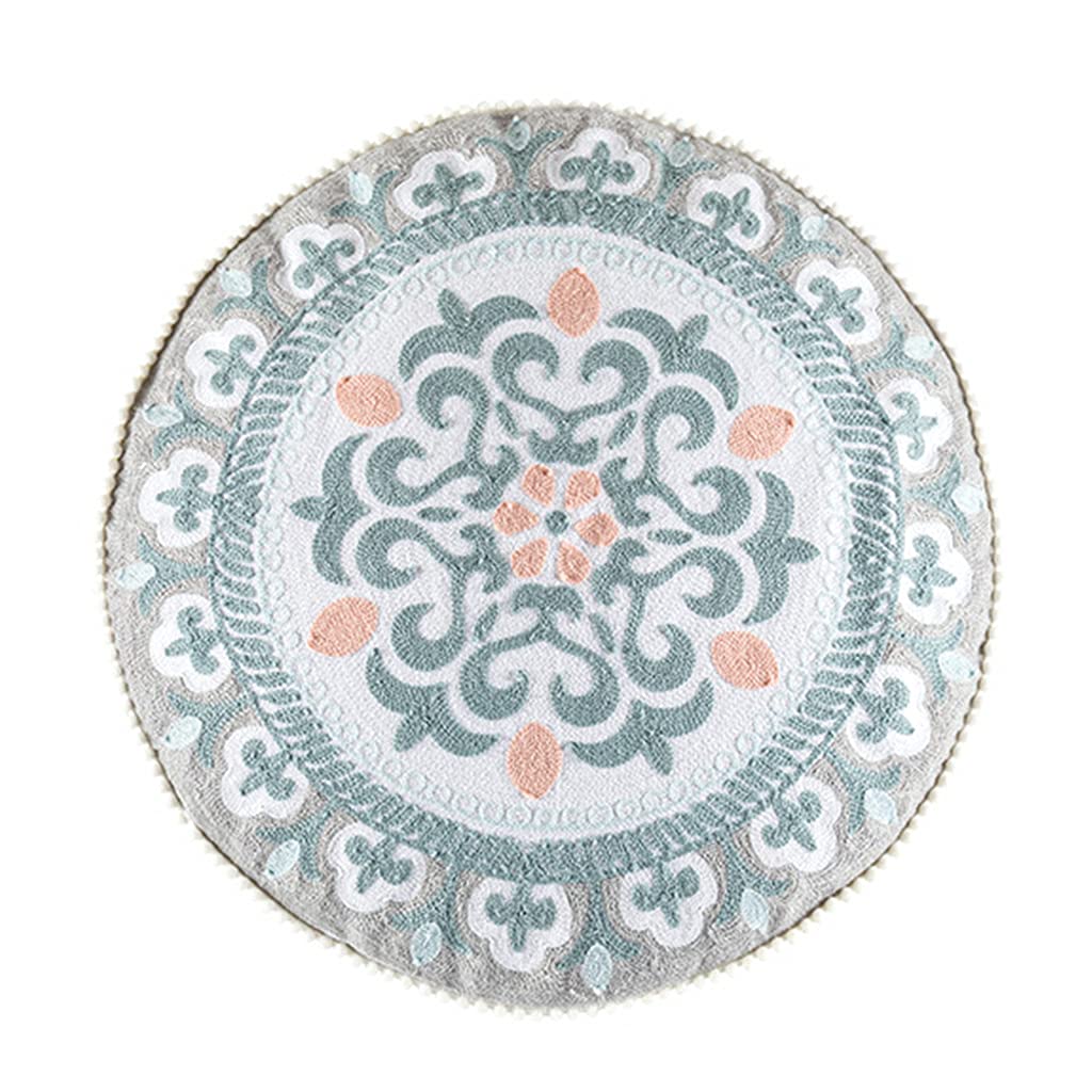 Lamala Ethnische Marokko Stil Runde Hippie Boden Kissen Für Fall Bohemian Multicolor Blumenmuster Stickerei Sitzpouf Kissenbezug Home Dekoration Pouf Abdeckung Runde Makramee