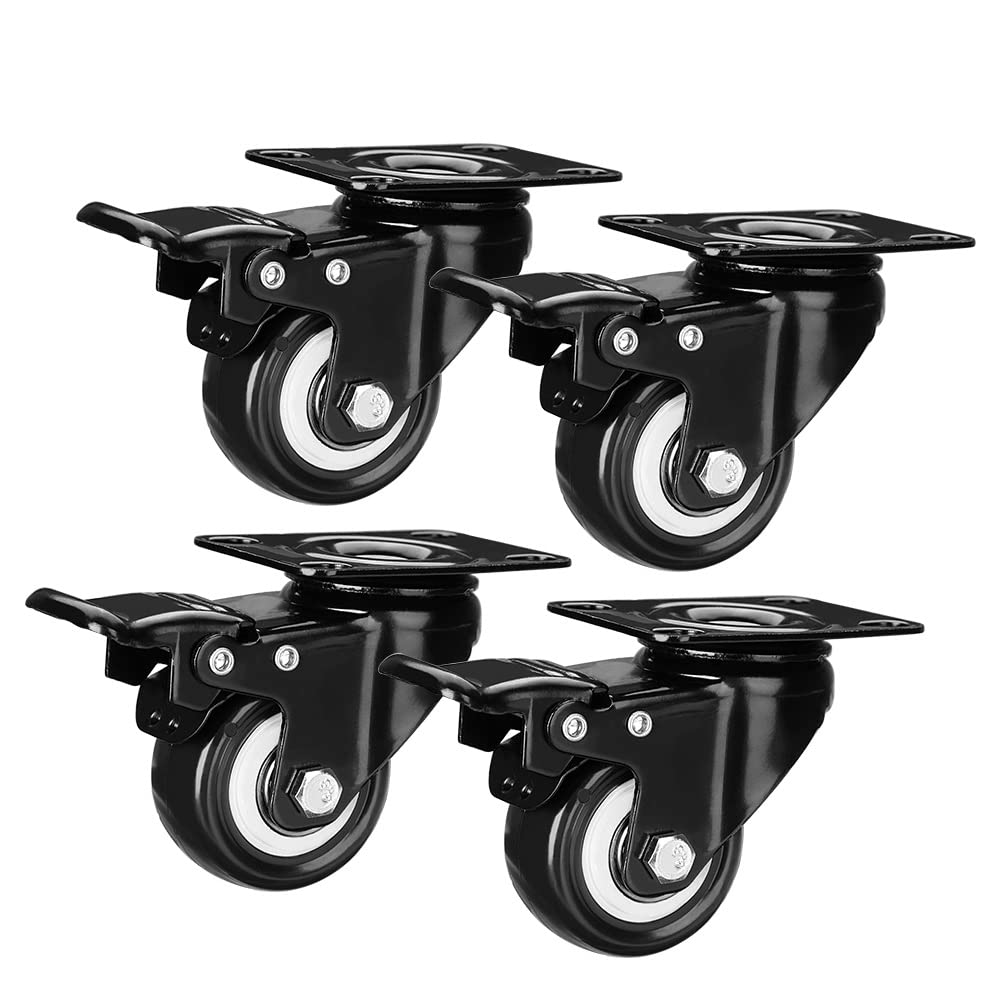 ShiningLove 2 Inch Swivel Casters Set of 4 Heavy Duty of 800 lbs Plate