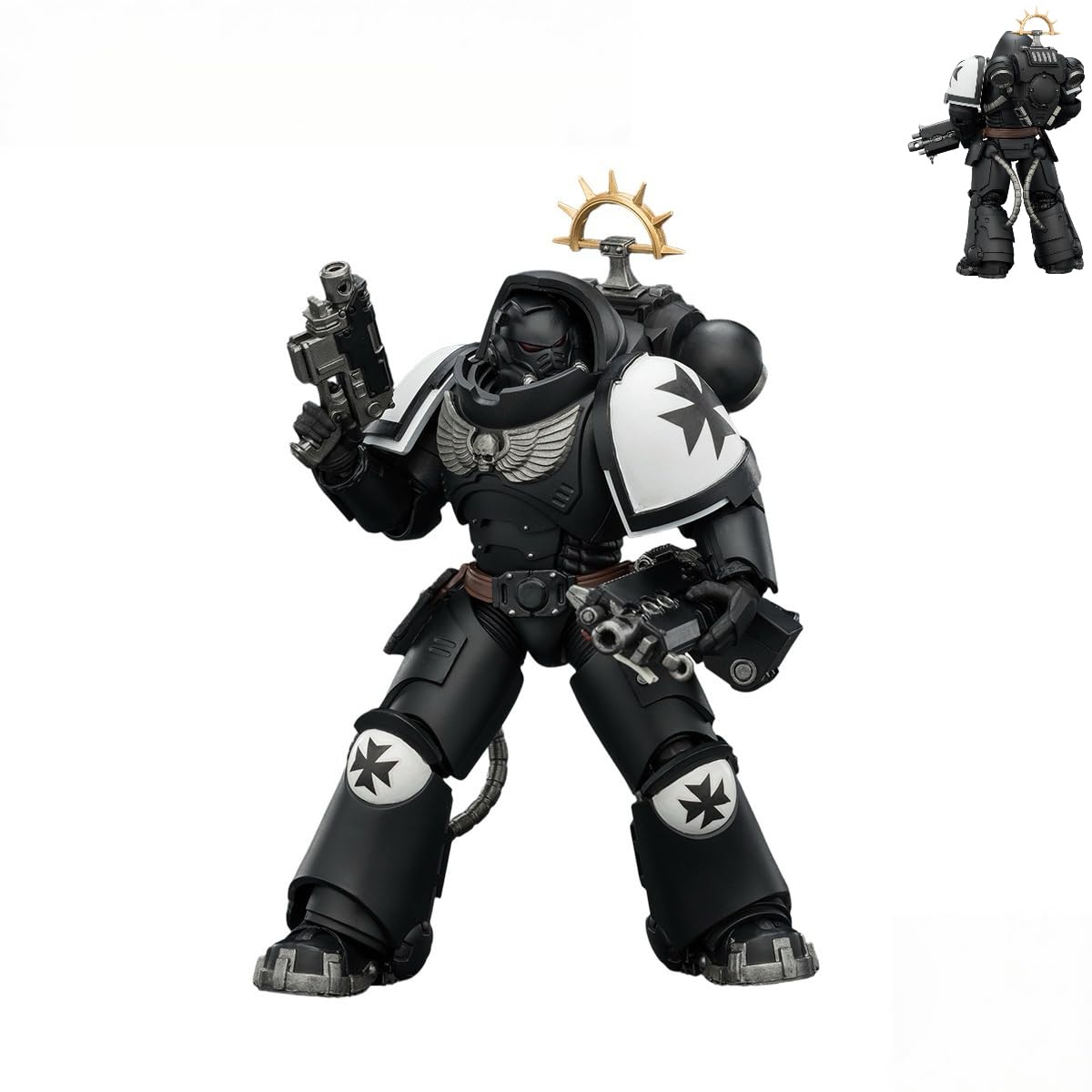 JOYTOY Warhammer 40K Game Edition Black Templars Heavy Intercessor with Heavy Bolt Rifle and Bolt Pistol 1/18 Scale Action Figure Model 15+ Collectible for Birthdays