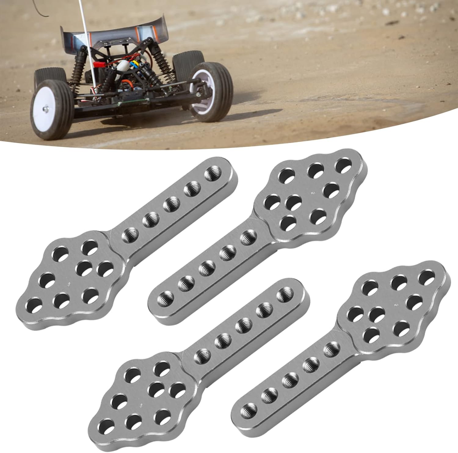 RC Car Shock Absorber Mount, 4pcs / Set 51mm / 2in Metal RC Car Shock Absorber Damper Mount Plate Adjustable Height RC Model Part Replacement for 1/10 RC Crawler Repair ()