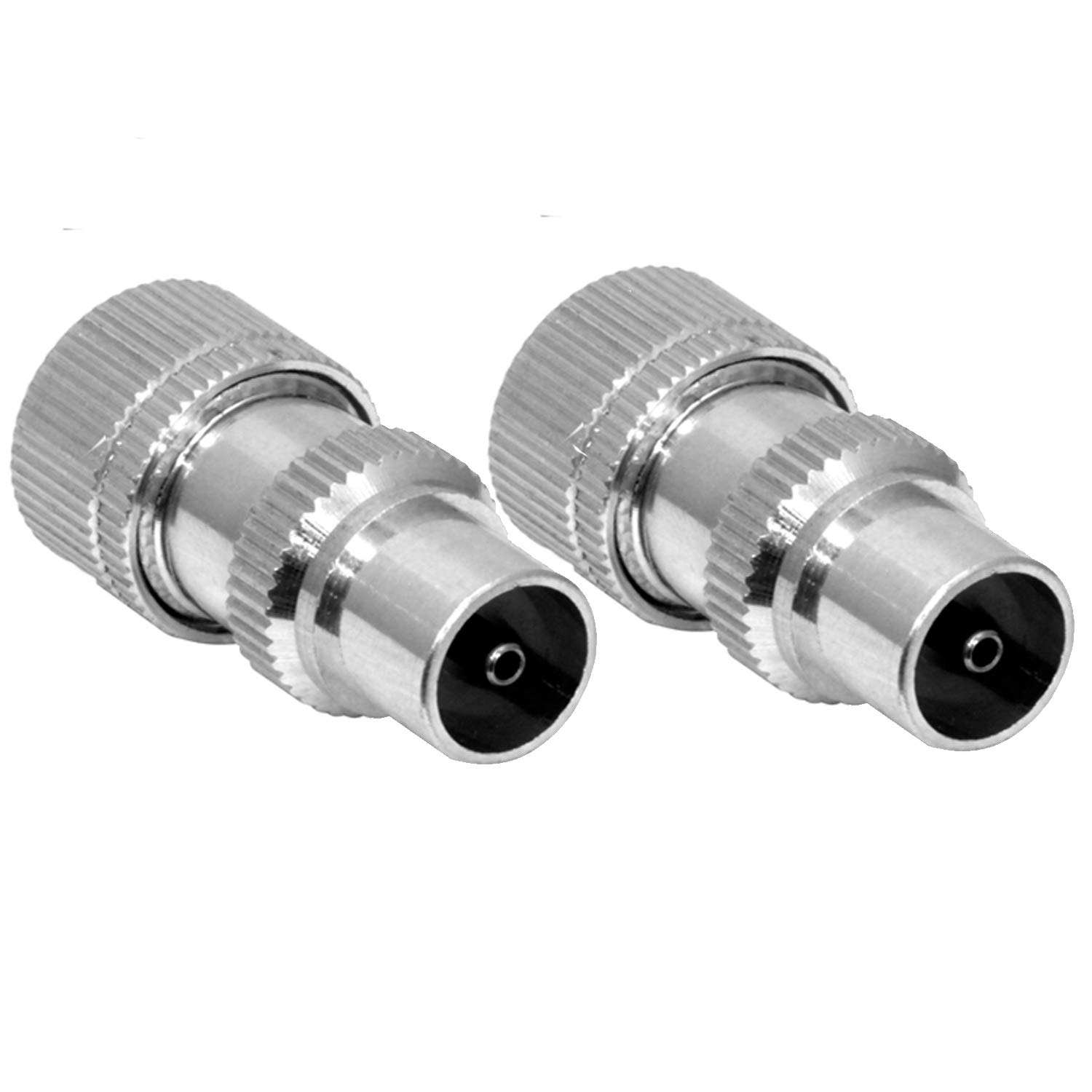 2 PCS Aerial Connectors, Metal TV Aerial Connector Co-Axial Plug, 2x Male TV Aerial Coaxial Cable Connectors Adaptor, Coaxial/Coax RF Cable Plug