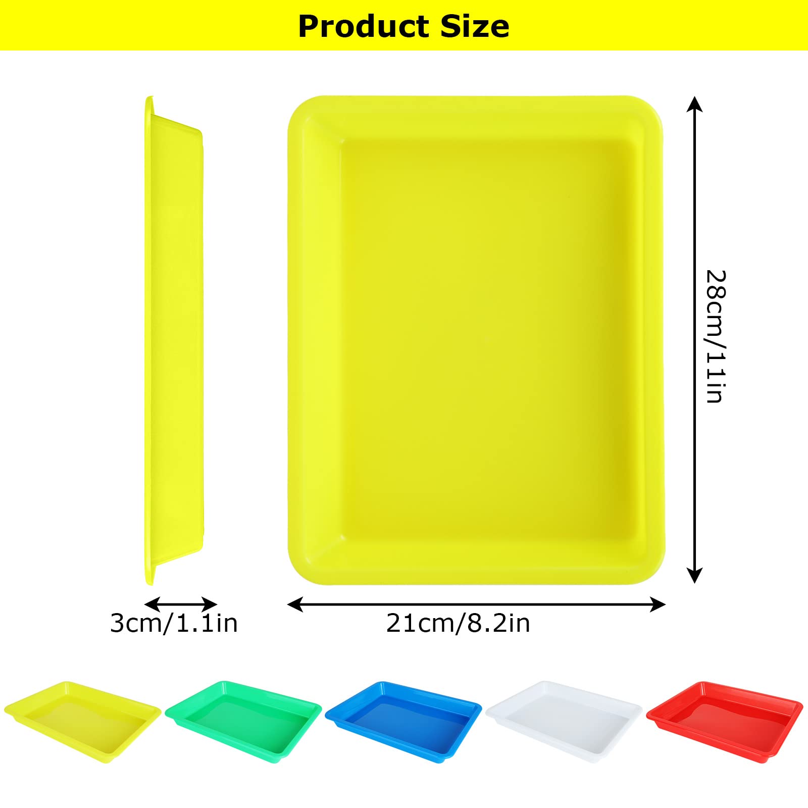15 Bandejas De Plástico Multicolor Para Arte Bandeja De Plás | Envío Gratis