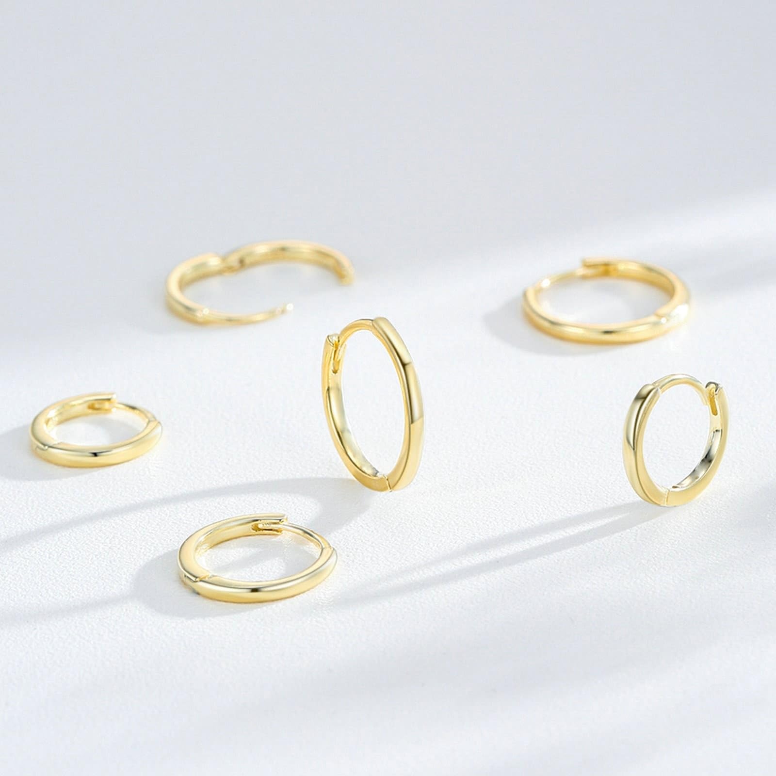 Żółte złoto Au 375/585/750 prawdziwe kolczyki, klasyczne kolczyki 9K/14K/18K Gold Creole