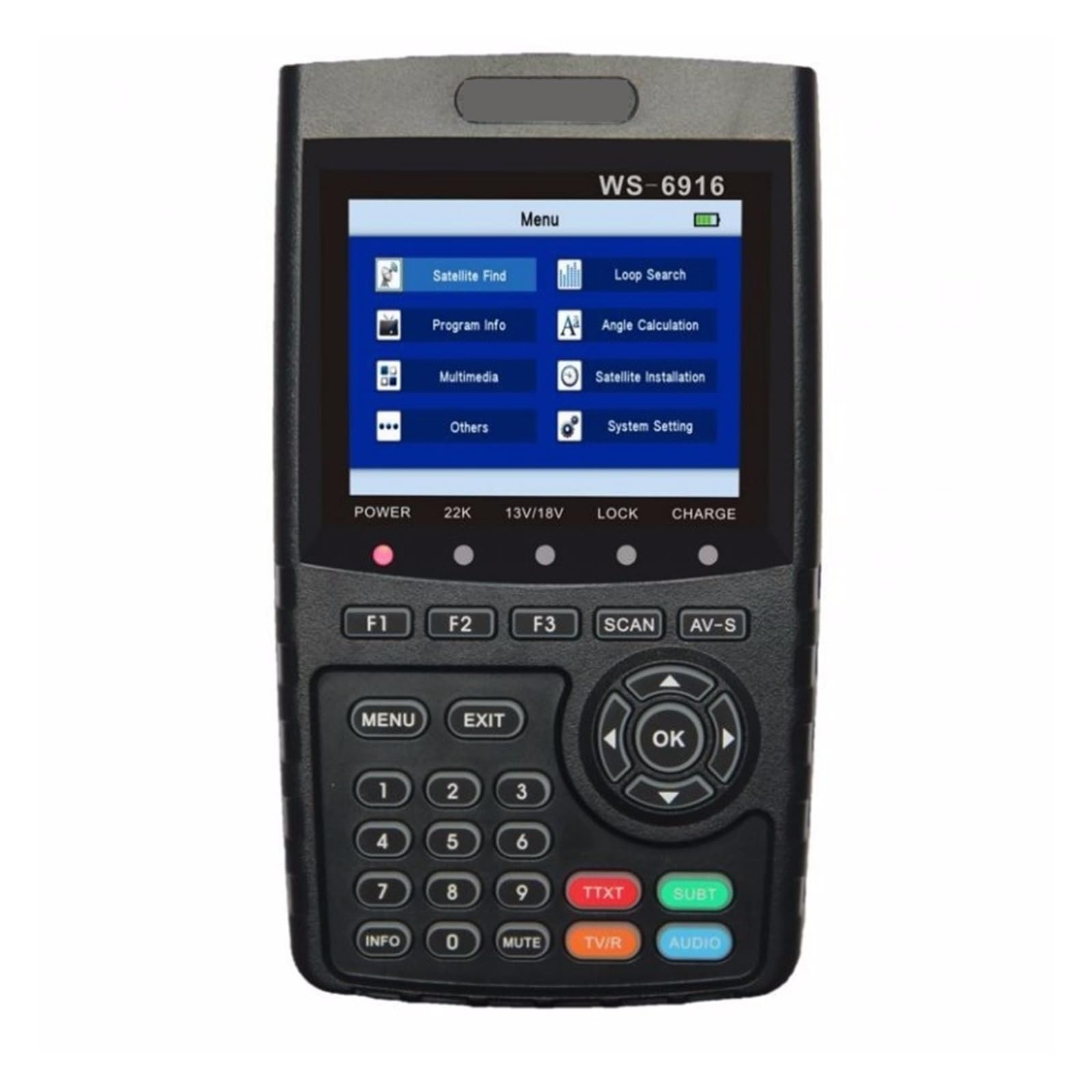 Medidor de buscador de satélite Digital WS-6916 DVB-S2X con Pantalla LCD medidor de Fuerza de búsqueda de señal Full HD Pantalla LCD