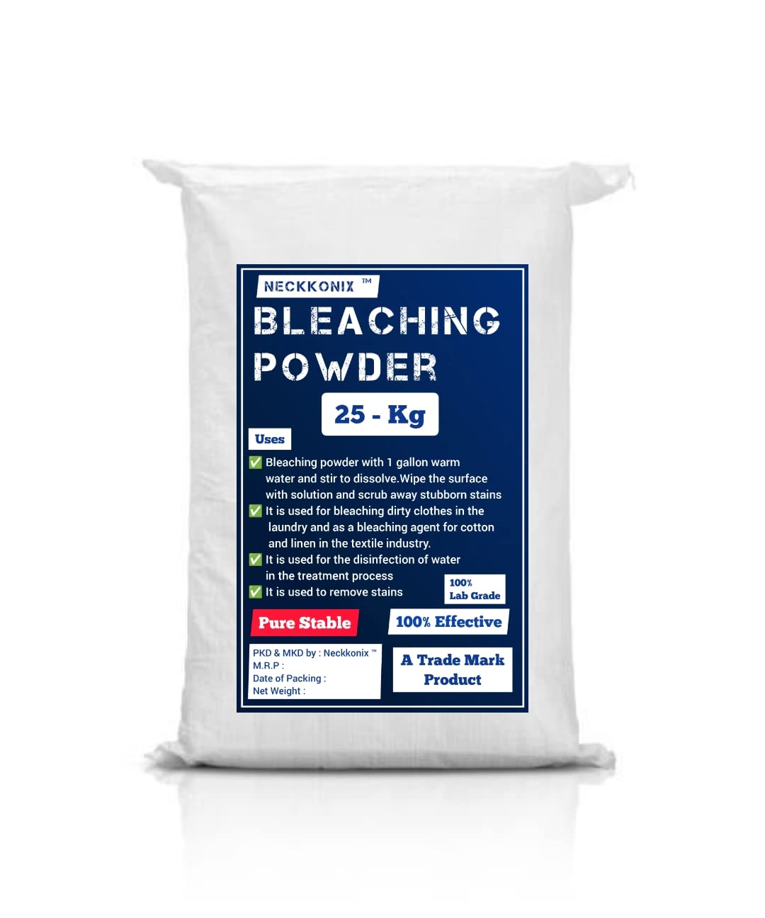 NECKKONIX BLEACHING POWDER -25 KG Laboratory Grade - Pure Stable