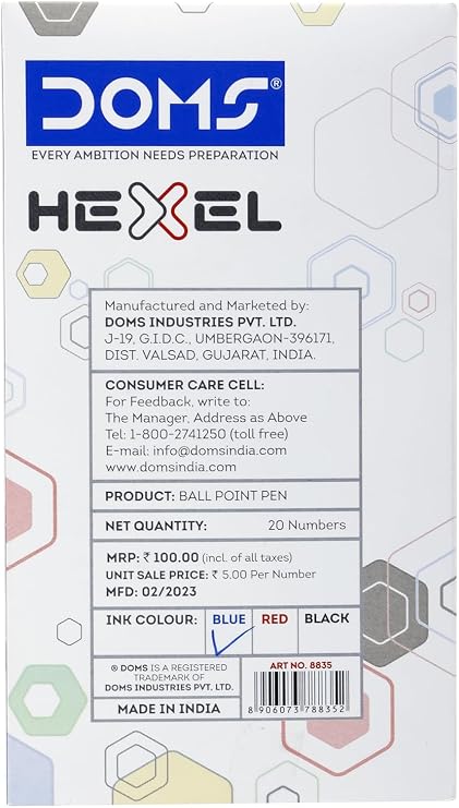 Doms Hexel Pen Blue 20 Pcs Box