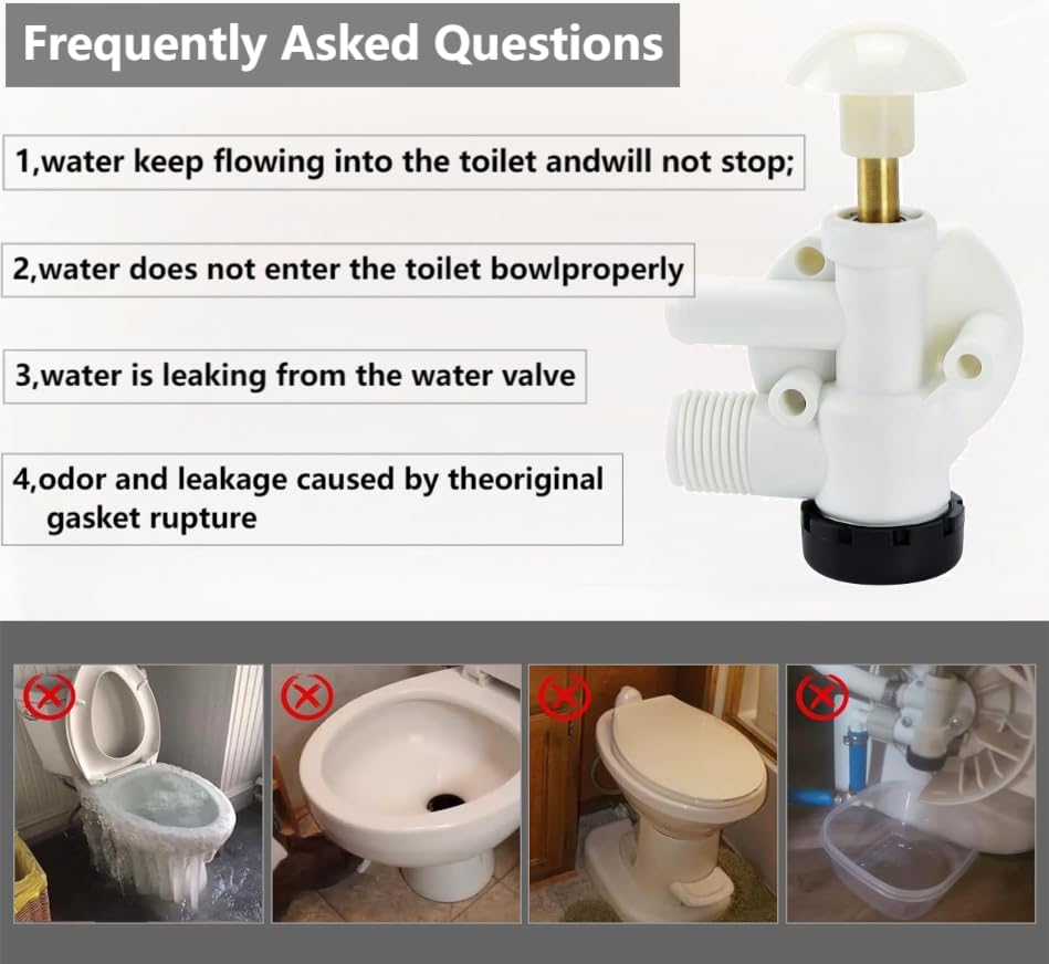 Image of 385314349 RV Toilet Water Valve Kit | Compatible with Camping vehicles /trailers,Dometic Sealand EcoVac Vacuflush Pedal Flush Toilets