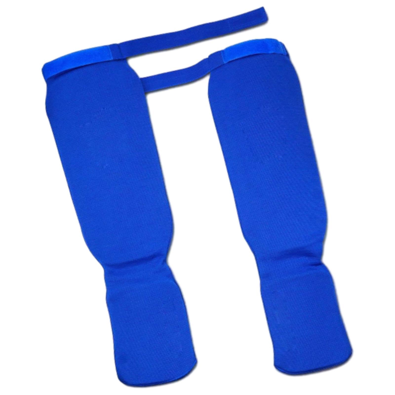 QSTDGVPW Shin Instep Guards Protector Padded Leg Guards Protective Equipment for MMA Boxing Training Muay Thai Kickboxing Taekwondo, Blue Color L