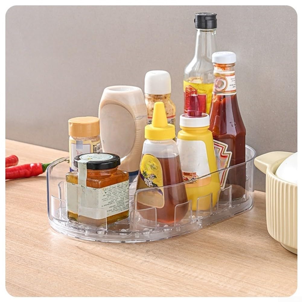 Étagère à épices rotative transparente de 33 cm