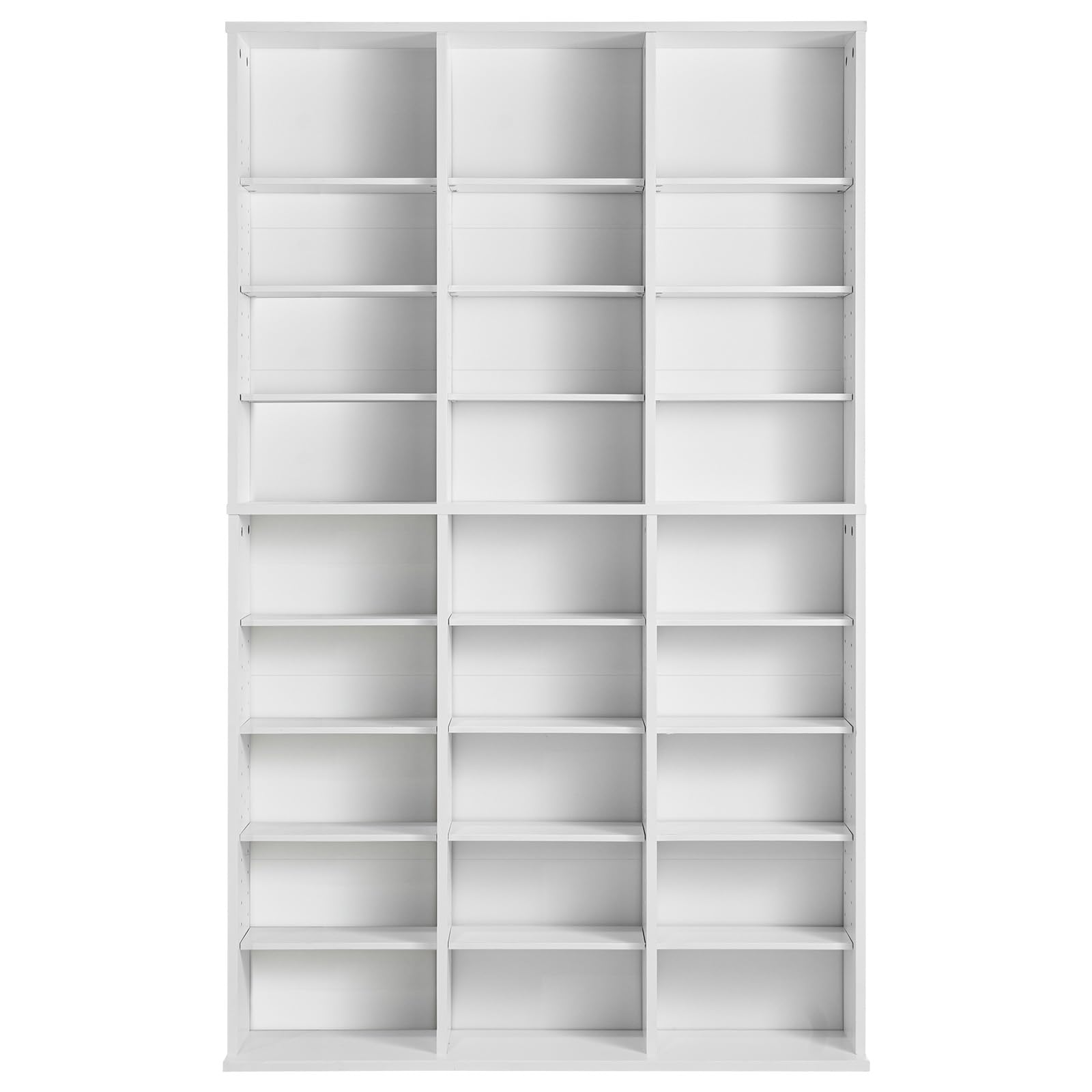VEVOR Medienaufbewahrungsschrank CD-Regal, 9-lagiges DVD-Regal für bis zu 756 CDs, verstellbare CD-Regale mit 27 Fächern, organisiert Musik-, Film-, Videospiel- oder Erinnerungssammlungen, weiß