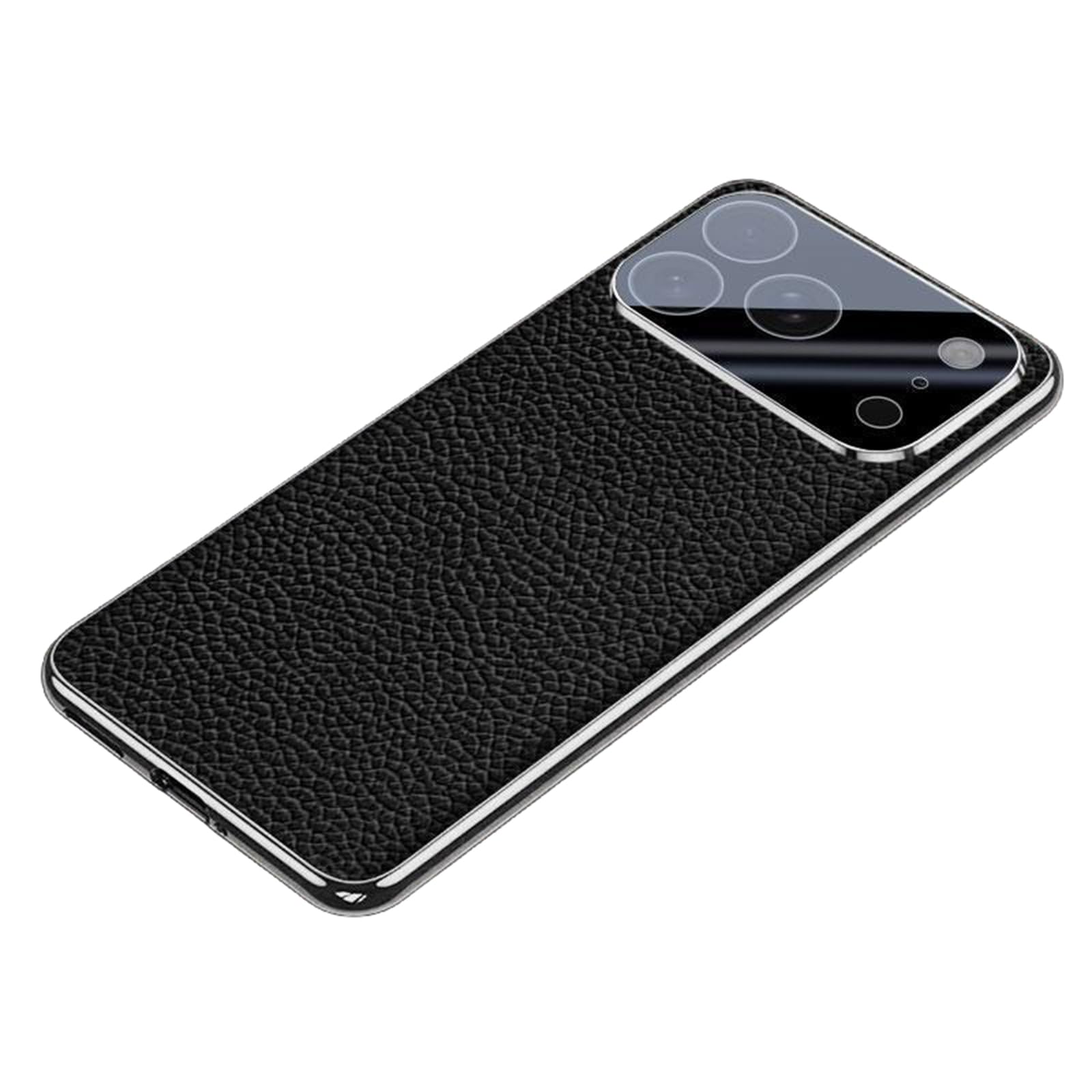 Skórzane etui do iPhone'a 17 Pro Max/17 Pro/17 Air/17, odporne na wstrząsy, pełna ochrona aparatu, galwanizowana krawędź, smukła obudowa, czarny, 17 Air