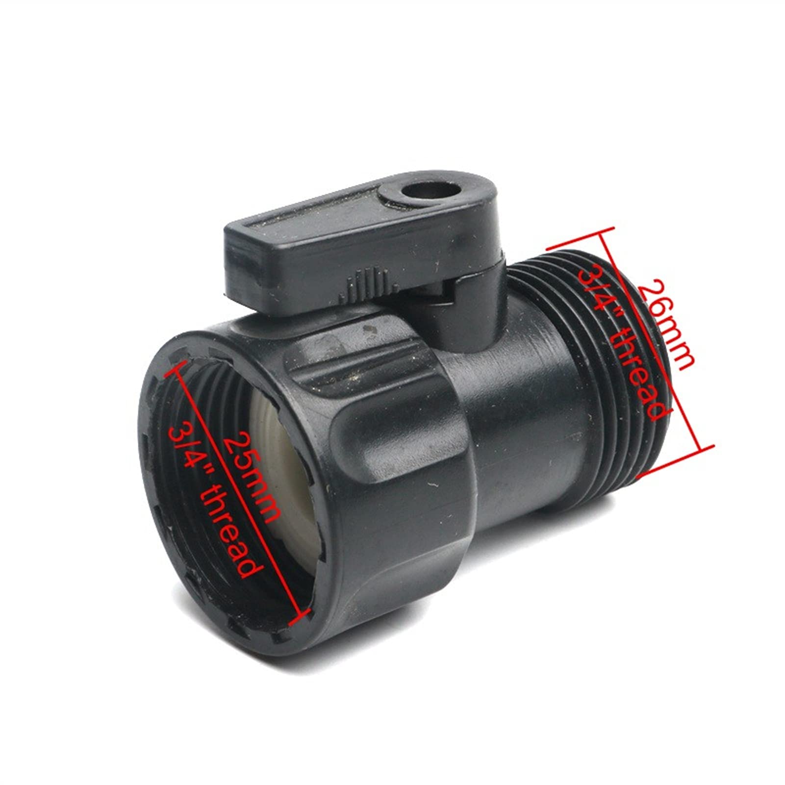 Conector rápido del jardín de plástico 1pc con la manguera de riego de la válvula extiende el adaptador del adaptador de la manguera de prolongación del adaptador ( Color : VALVE , Diameter : 3/4'' )