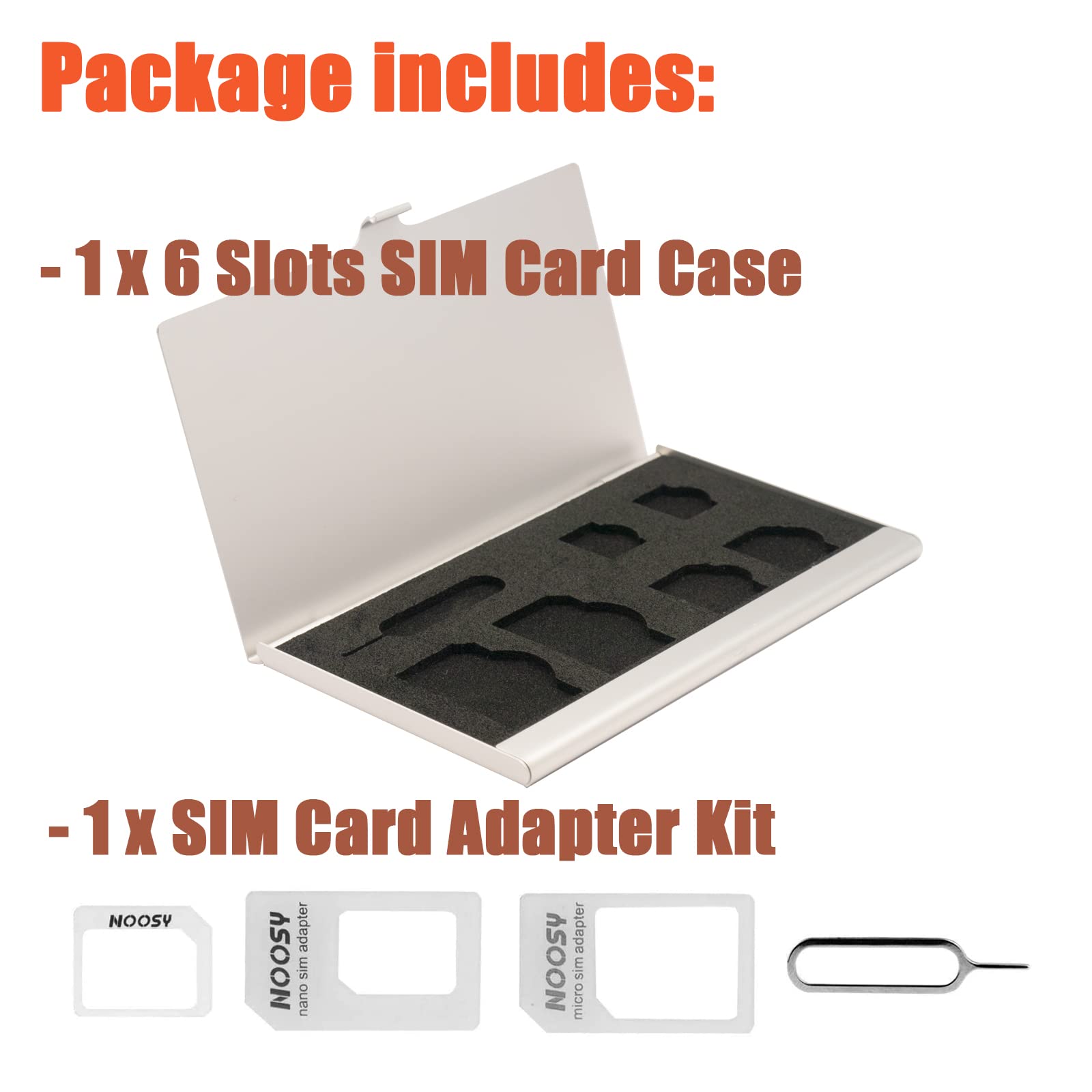 Amazon | アルミニウム SIMカードケース 6スロット 超薄型SIM