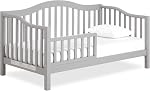 Dream On Me Austin Lit de jour pour tout-petit en gris cailloux, certifié Greenguard Gold, rail de sécurité latéral, finition non toxique, conception de plancher bas, en bois de pin durable
