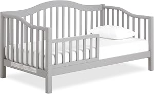 Dream On Me Austin Toddler Day Bed In Pebble Grey, Greenguard Gold Certified, Side Safety Rail, Non-Toxic Finish, Low To Floor Design, Made of Durable Pinewood