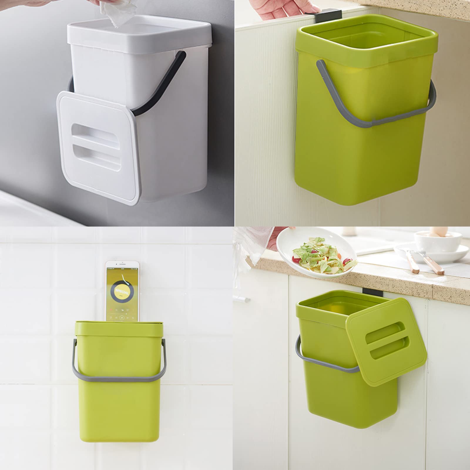 Poubelle à Compost Pour Cuisine 4 L Poubelle Pliable Petite Poubelle à