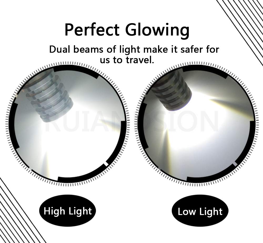 Ampoule Phare Moto LED BA21D - 4000 Lumens, 6000K Blanc, 10-60V, Faisceau Haut/ Bas, Non Polarisée