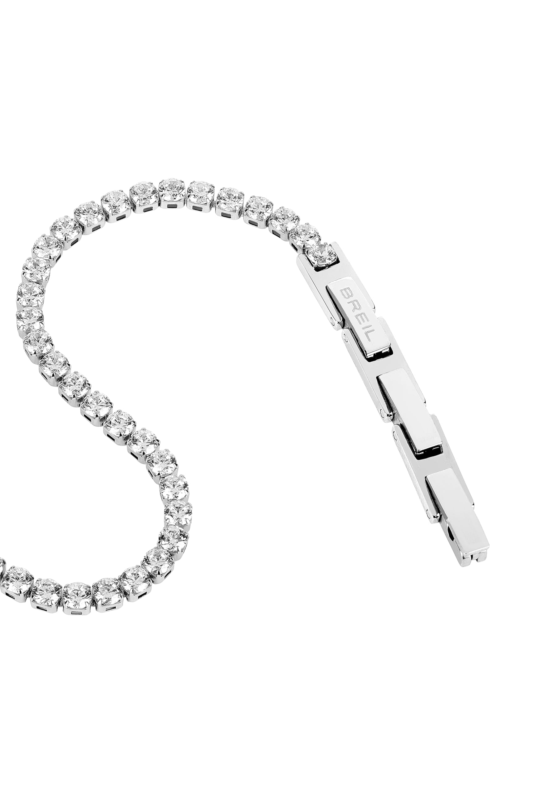 Breil, Collezione Tennis, Bracciale Donna in Acciaio Lucido con Cubic Zirconia, Lucente ed Elegante, Lunghezza Regolabile