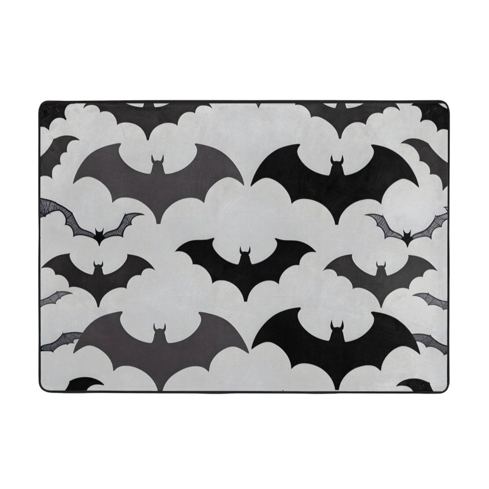 Tapis chauve-souris d'Halloween doux grand tapis de sol gris BROLEO salon et chambre d'enfant