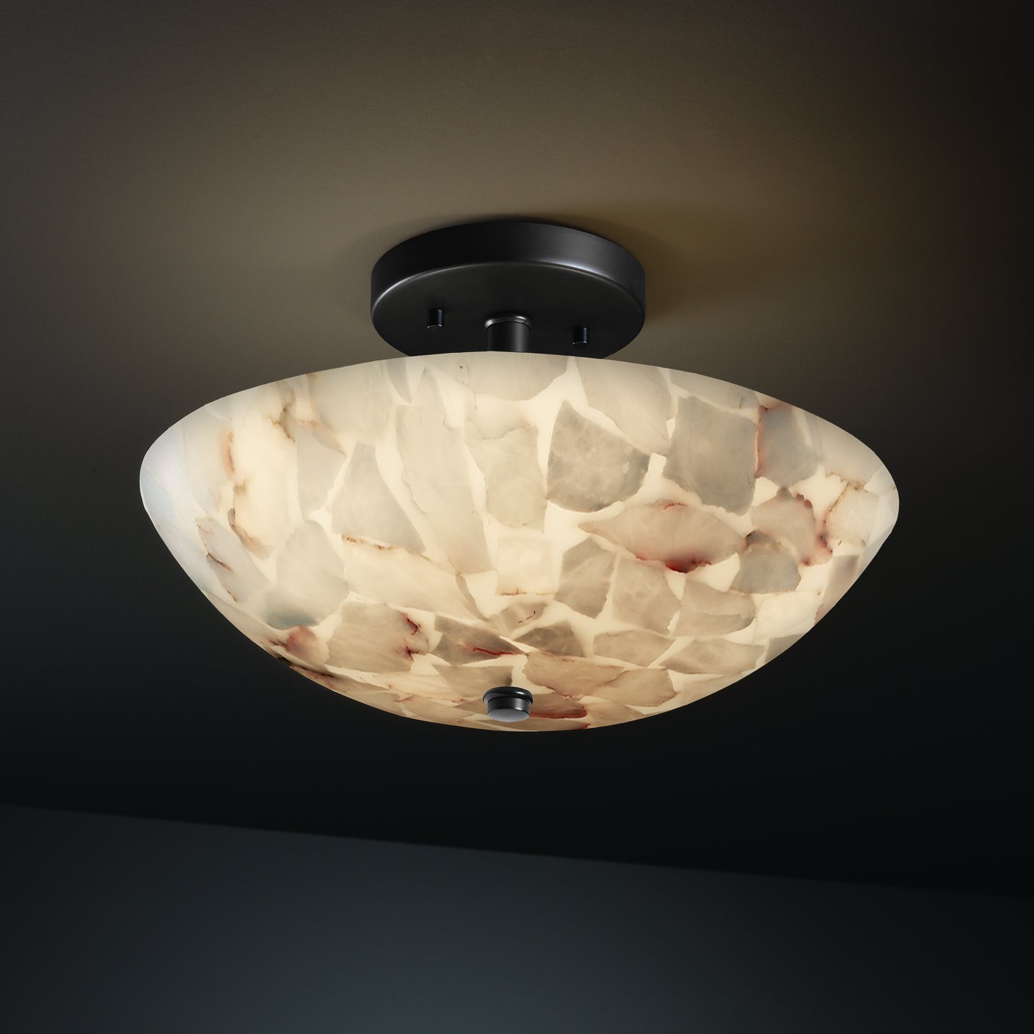 JONATHAN Y JYL1203A Chiara 20,32 Cm 1-Luz Moderna Contemporânea Alabastro/Ferro Quadrado LED Montagem Semi Embutida, Mármore Branco/Latão Dourado Para Corredor, Quarto, Banheiro E Armário