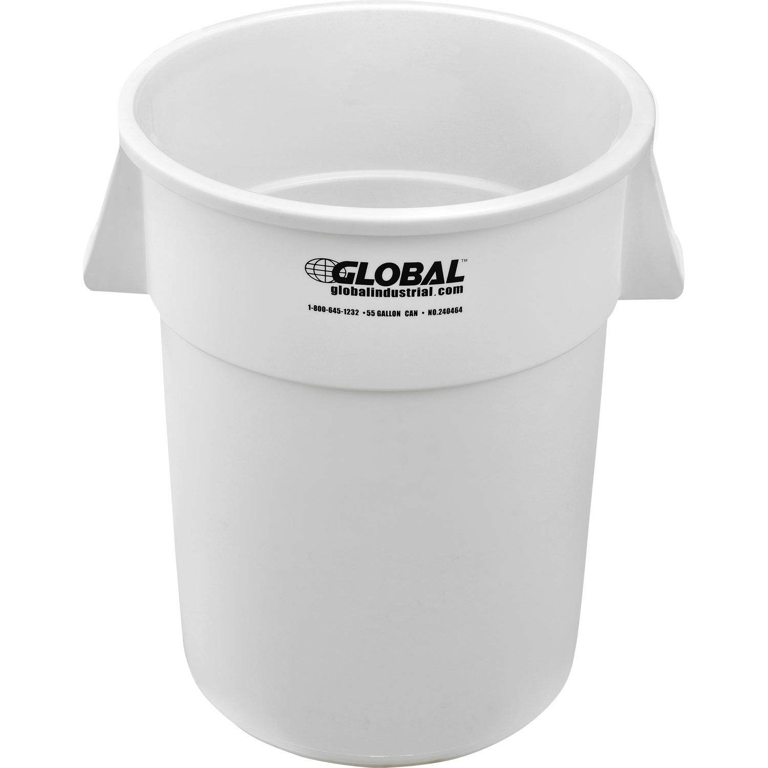 Global Industrial White / 55 Gallon / Industrial Trash, Recycling & Compost