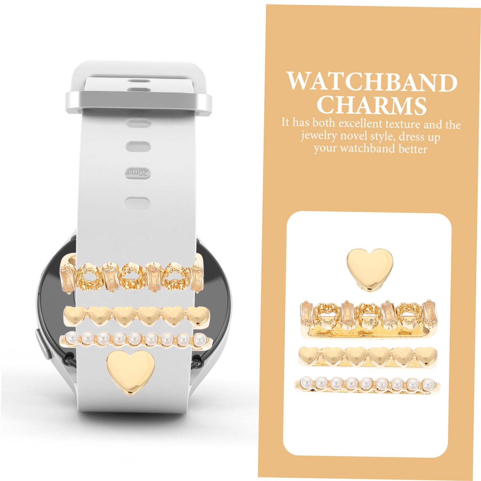 Veemoon 4 Pièces Bracelet Anneau Décoratif Charmes Strass Garniture Strass Bracelet De Montre Charme Décorations D'Ongles Montre Intelligente Montres Bracelet De Montre Ornement Manucure
