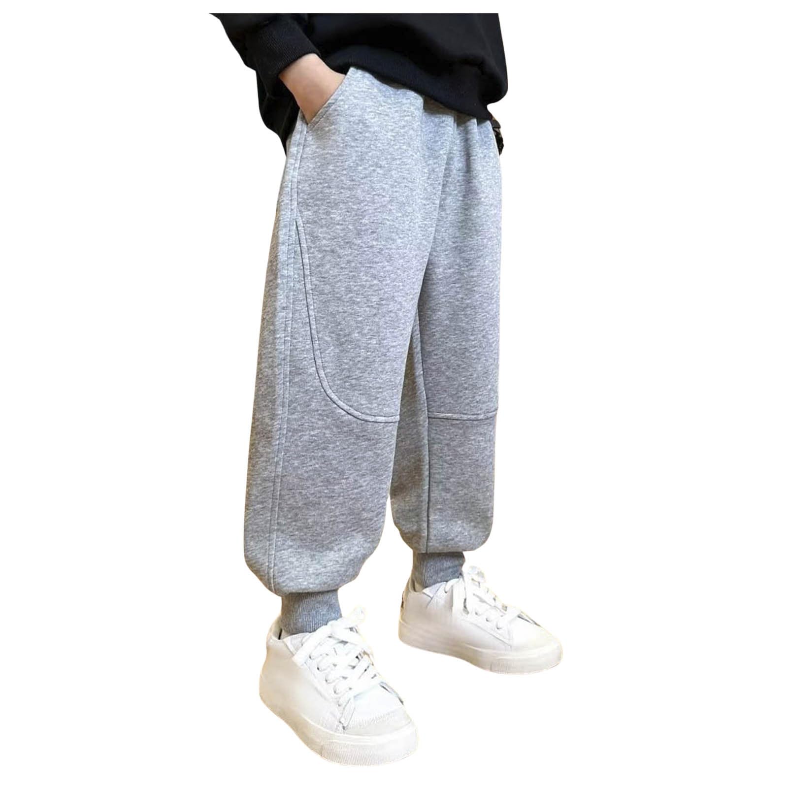 Genérico Pantalones Baggy Niño Pantalones Deportivos Elásticos para Niños con Cordonera y Tejido Polar Cálido para Actividades