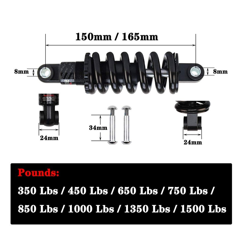 MTB tylny amortyzator rowerowy 150 mm/ 165 mm GS-121A regulowana sprężyna do rowerów elektrycznych MTB XC Soft Tail