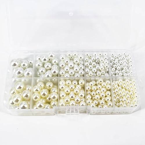 Miniatura 7 de Cuentas de perlas sin agujeros, 670 cuentas de perlas redondas para hacer ropa, bolsas de vestido de boda, faldas, cuentas, manualidades (varios