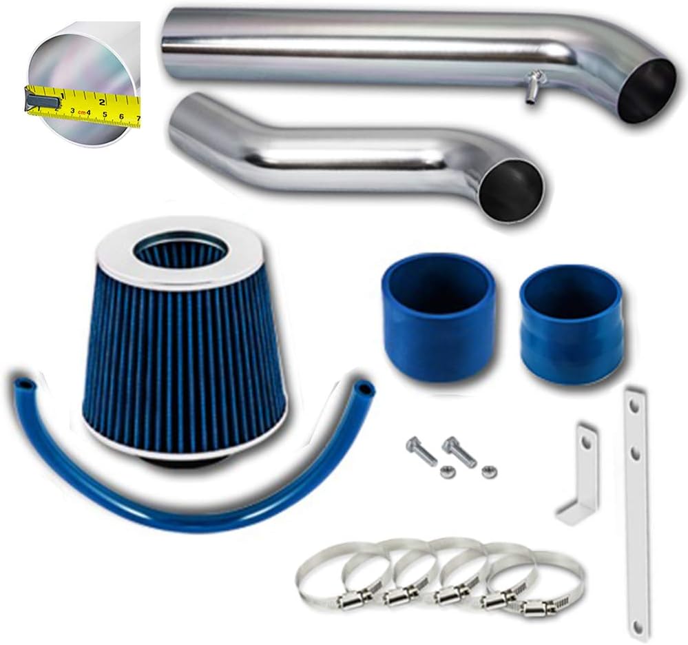 Cold Air Intake Kit with Reusable Blue Filter Compatible with Honda 92-95 Civic All Models / 93-97 Del Sol All Models