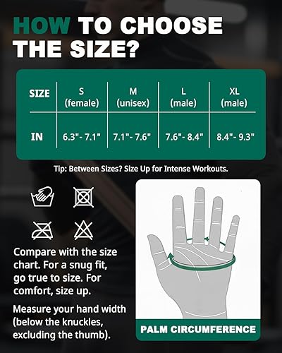 Miniatura 6 de Trideer Guantes de entrenamiento para hombres, guantes de levantamiento de pesas con soporte para muñeca, protección completa de la palma y agarres