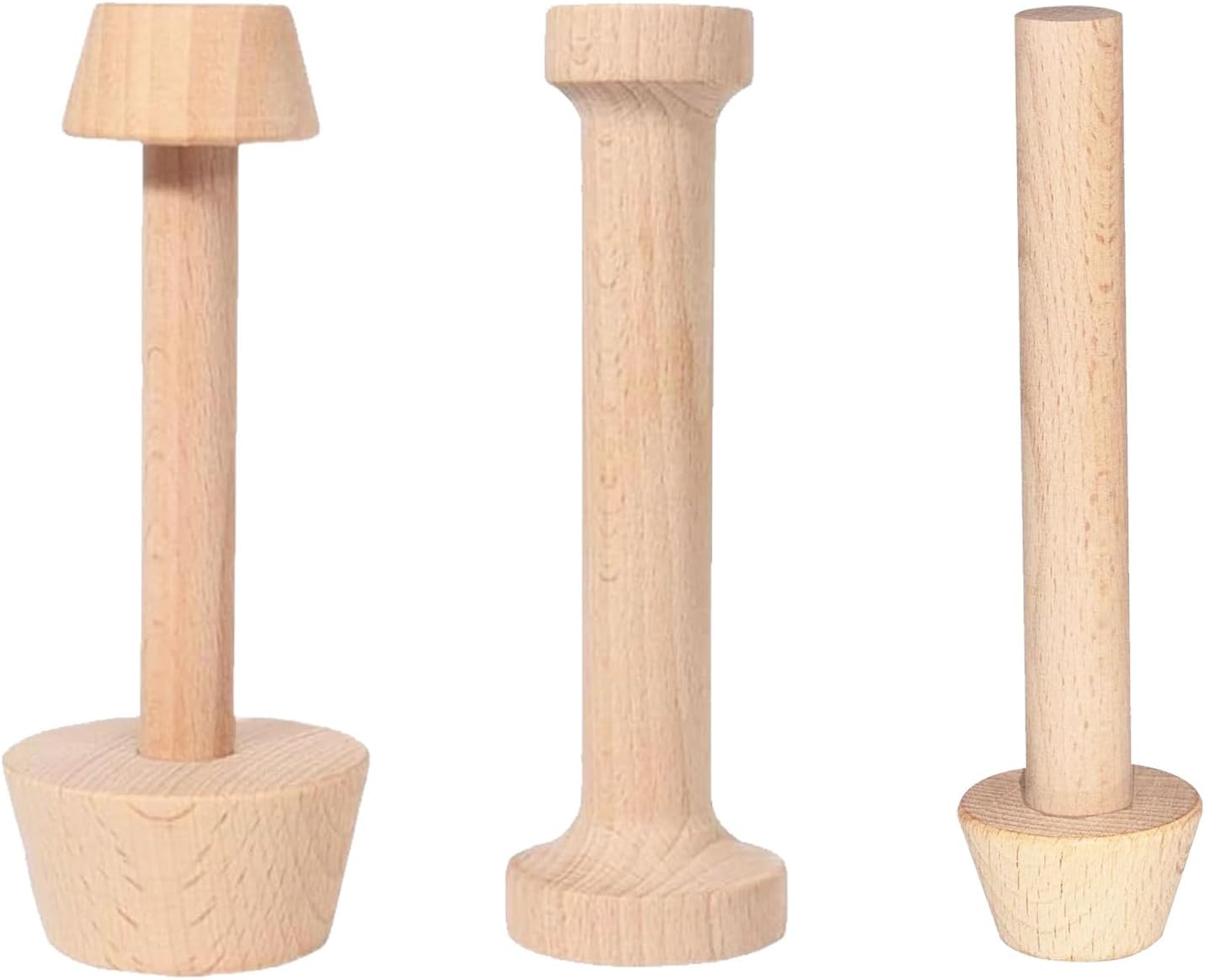 Tart Tamper Set,Wooden Double Side Pastry Tamper,Egg Tart Tamper,Cake Pastry DIY Tools for Egg Tart, Pasta, Cheesecakes and Dessert Baking(3 Pieces)