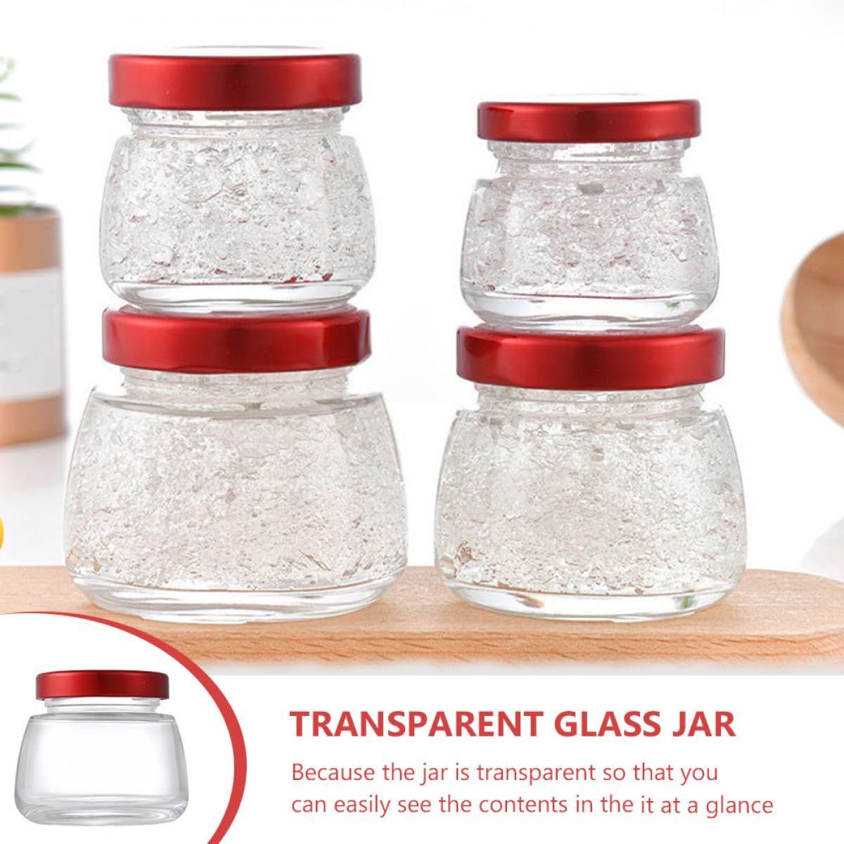 DOITOOL 5 Stück Packung Leere Kleine Glasflaschen mit Schraubverschluss zum Aufbewahren von Honig Vogelnest oder Gelee