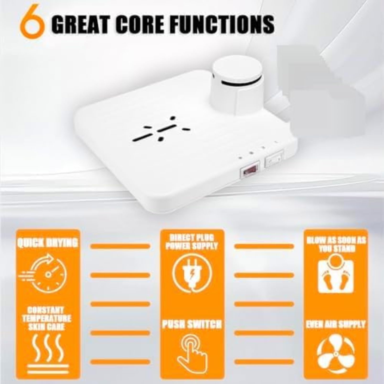 Asciugatrice per tutto il corpo dopo la doccia con sensore automatico per il corpo, con aria fredda/calda regolabile a 2 velocità, per bagno, casa, hotel, palestra e piscina