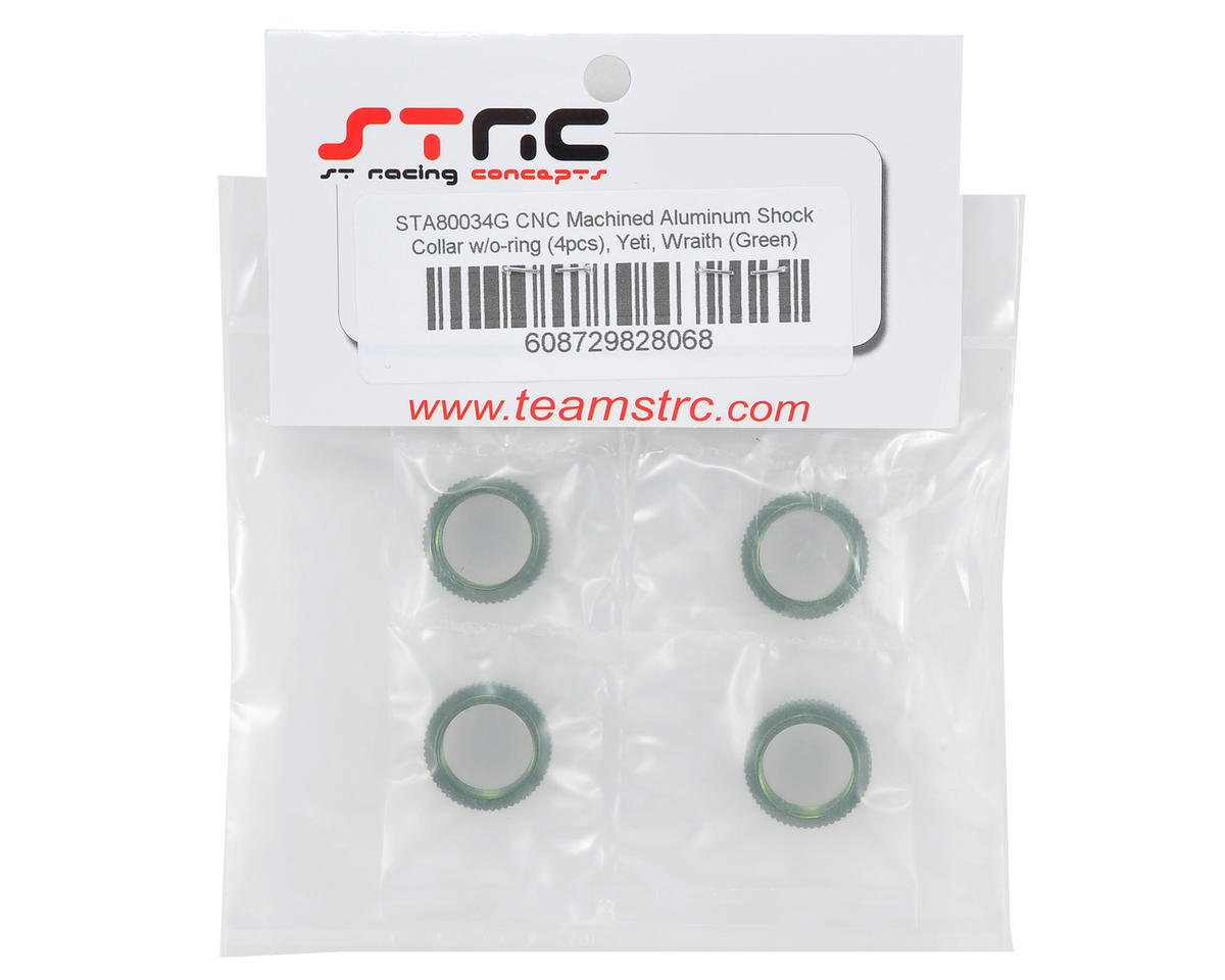 ST RACING CONCEPTS STA80034G Aluminum Shock Collar w/O-Ring (4) Green Yeti