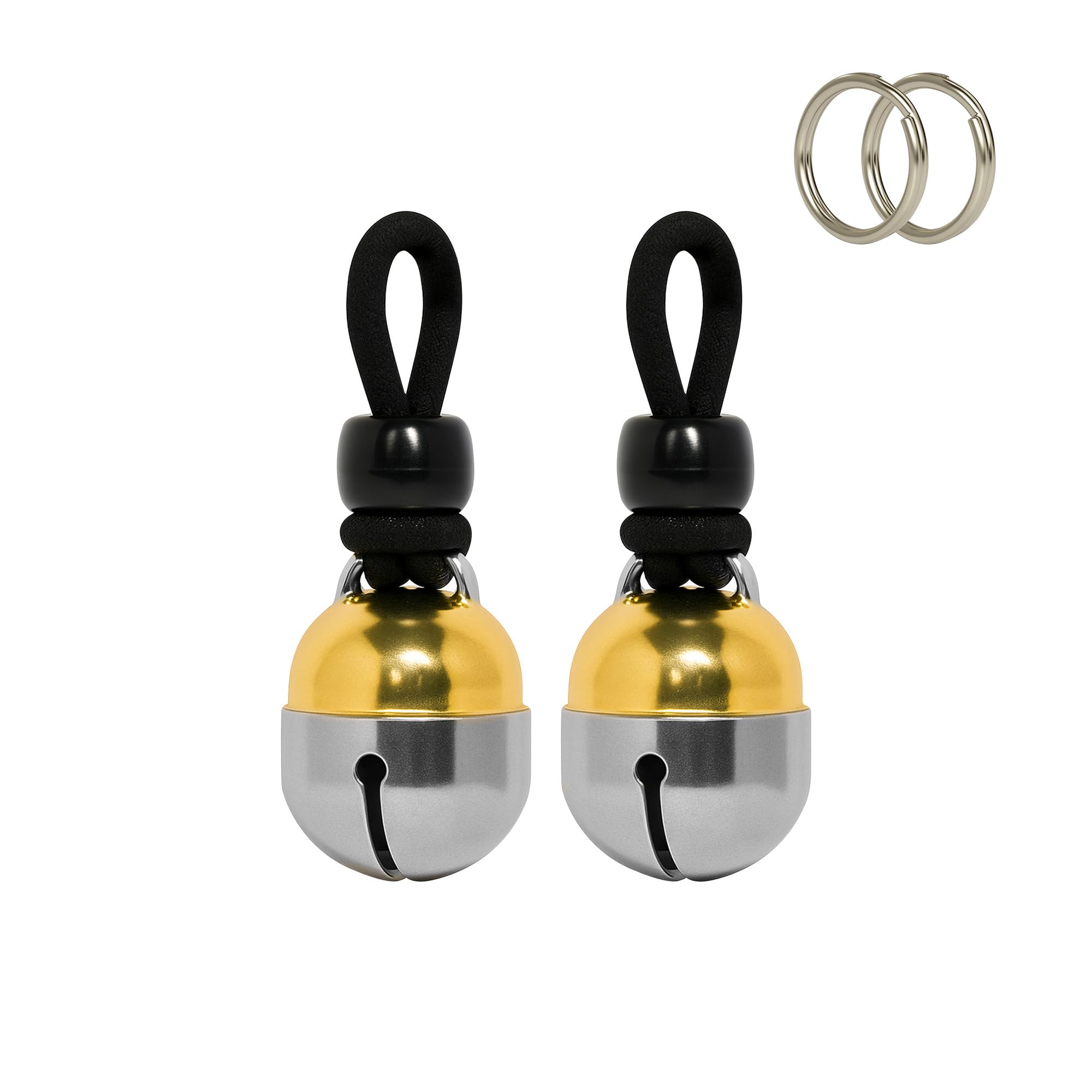 Noble Bells, Pair - Handmade in USA, Extra Loud Collar Bells for Cats and Dogs, Premium Brass and Nickel Silver