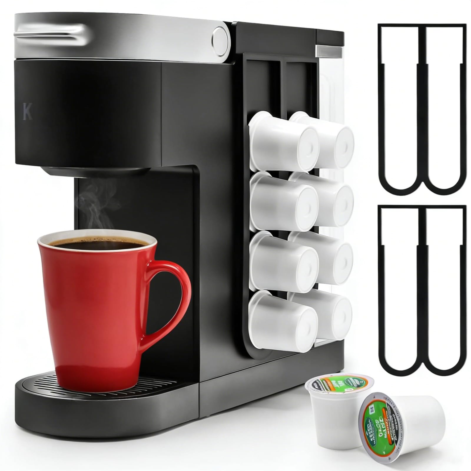 Photo 1 of Pilloze K Cup Holder for Keurig Coffee Pod, 2PCS Wall Mount Coffee Pod Holders, Space Saving K-cup Organizer for Small Counts & Cabinets (2 Packs for 16 K Cups)