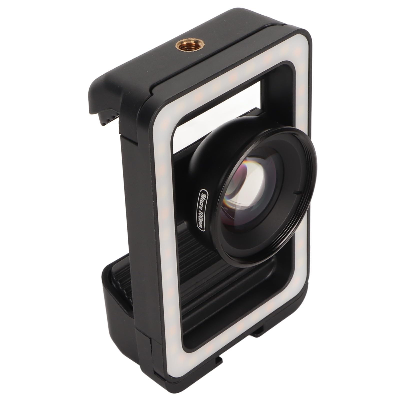 Obiektyw Makro 100 Mm, Obiektyw Makro do Fotografii Makro 10X ze światłem Wypełniającym LED, Przenośny Obiektyw Makro 4K HD, Uniwersalny Obiektyw Makro z Klipsem do Aparatu
