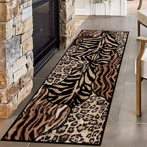 Tapete corredor animal print 2.6x10ft antideslizante lavable