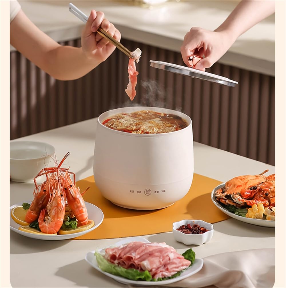 ZHANGMIN Mini Arrocera De 1,8 litros, Arrocera Eléctrica con Olla De Cerámica Antiadherente, Funcionamiento con Un Solo Toque, Perfecta For 1-2 Personas, 220-240V