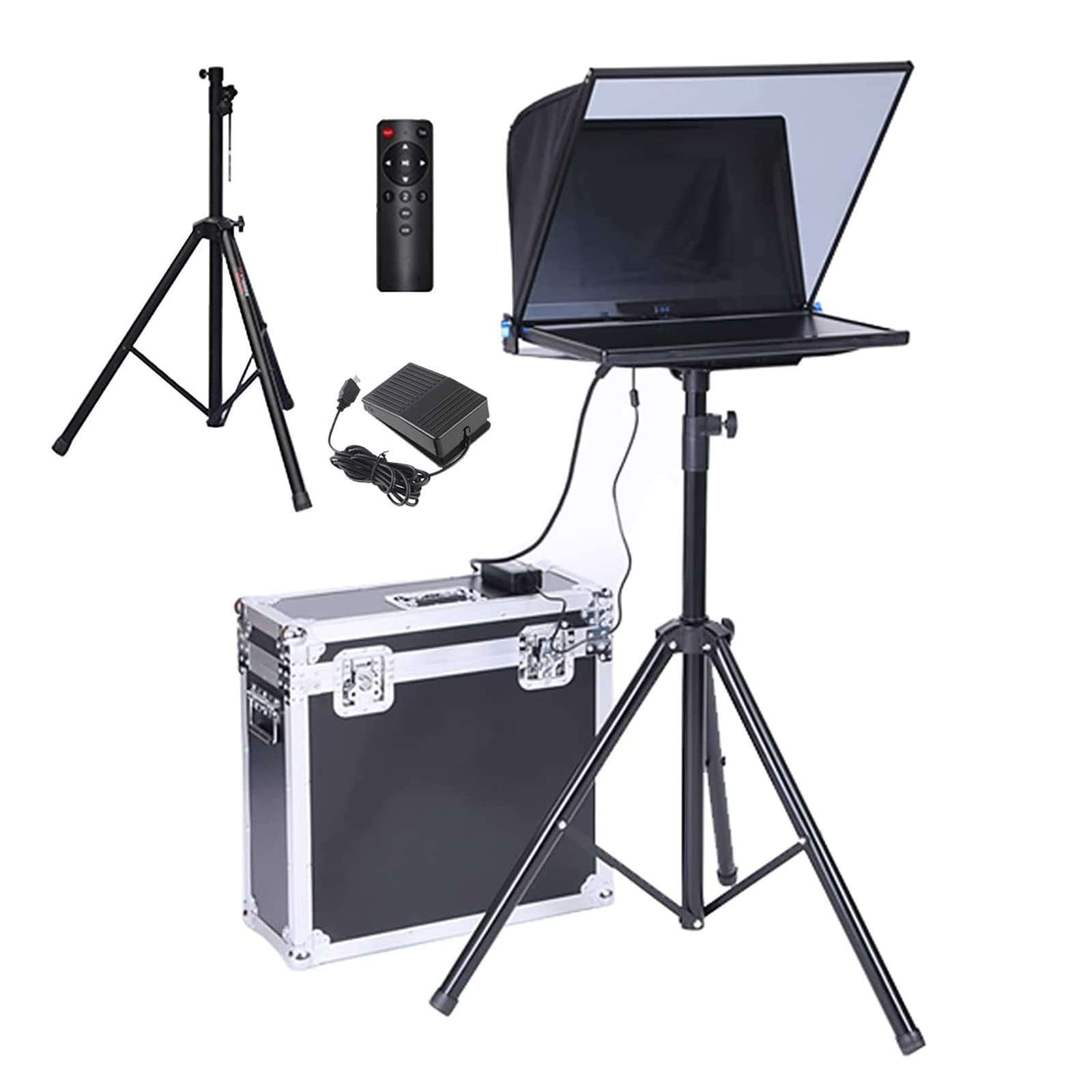 Buy 20Inch Portable Teleprompter Kit Adjustable Glass Frame with Remote
