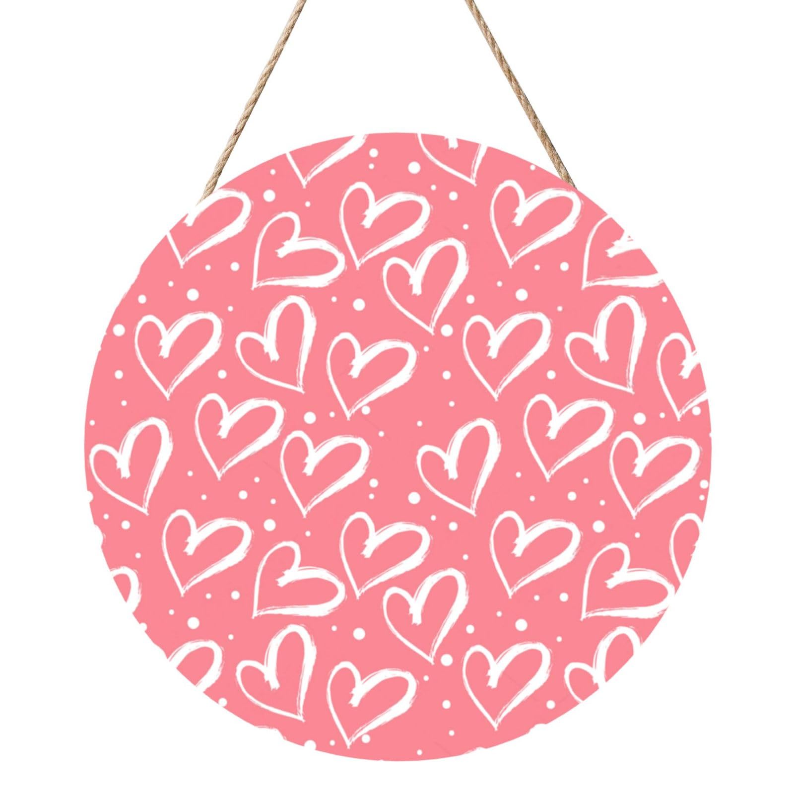 InOmak Hearts Elements Day, Round Wood Panel Painting 12 in, Wall Hanging Painting For Home