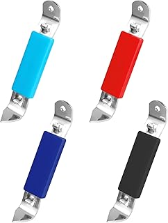 LUTER 4Pcs Magnetic Bottle Openers, Stainless Steel Manual Bottle Openers Punch Can Tapper with Magnet for Beer Can Beverages (Black, Dark Blue, Light Blue, Red)