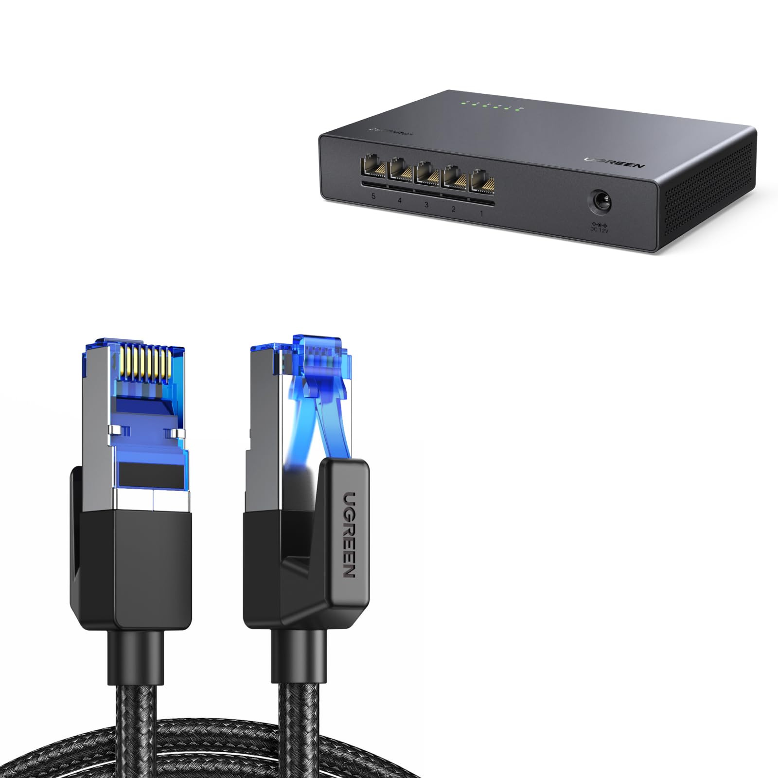 UGREEN Switch Ethernet 5 Ports 2,5G Commutateur Réseau LAN Non Géré Boîtier Plastique Support Duplex, Hub RJ45 pour TV Ordinateur Portable Routeur Moniteur