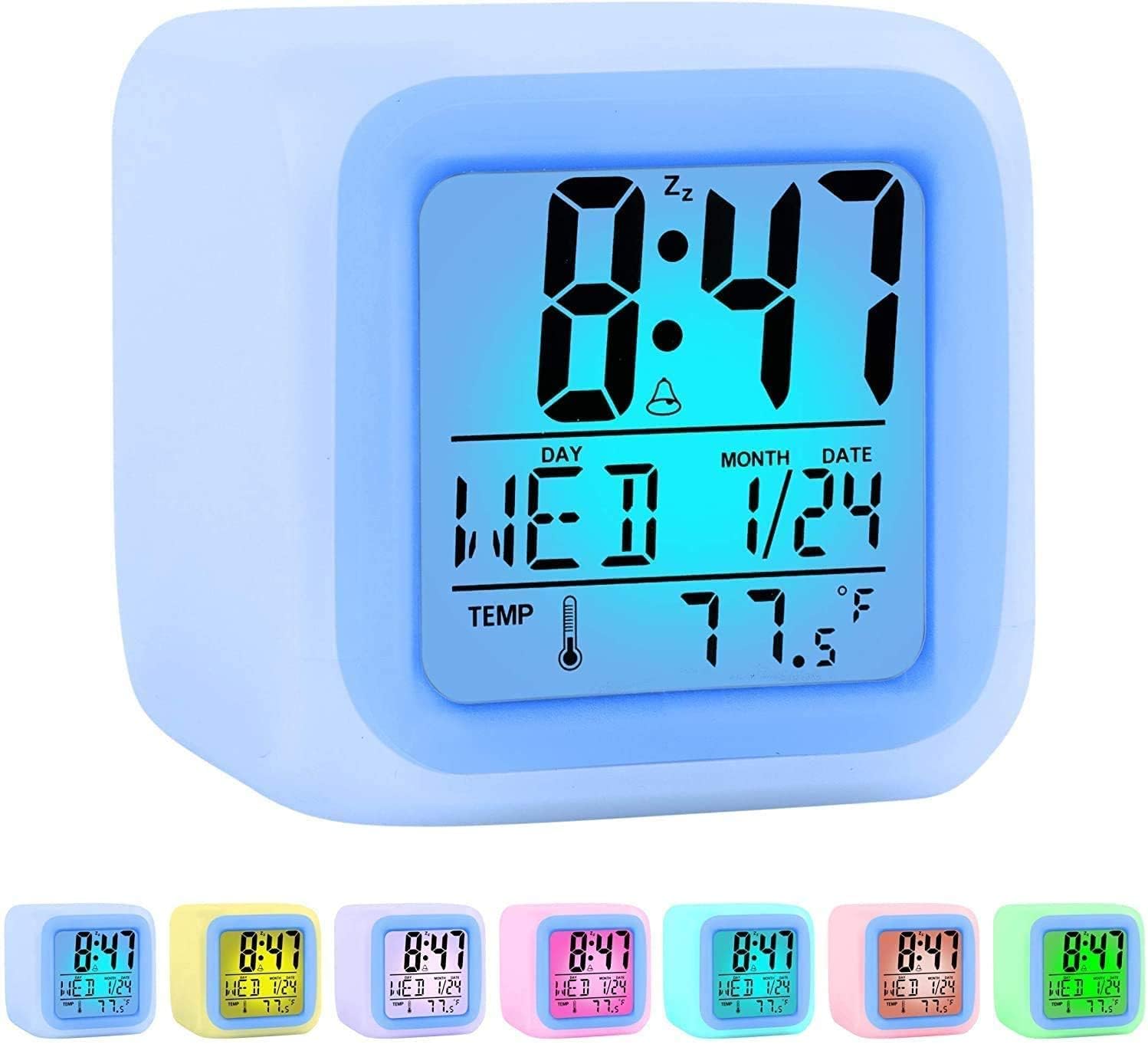 ZALIK Kids Alarm Clock Stocking Stuffers for Kids, Easy Setting Digital Travel Large Display Time-Date-Alarm Snooze, Bedrooms for Kids Girls Boys Teens Ages 5 6 7 8 9 10 11 12 Years Old +