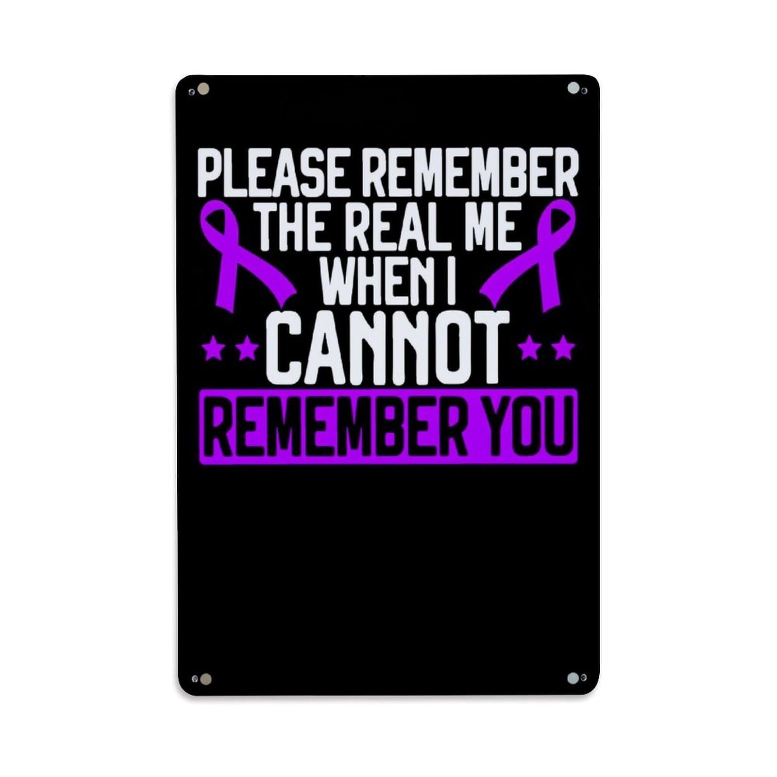 Jdyaojiesheng Vintage Please Remember The Real Me When I Cannot Remember You Tin Sign Retro Metal Wall Decor Metal Poster, Home Bar Garage Farmhouse Cafe Wall Art Decoration 8X12inches