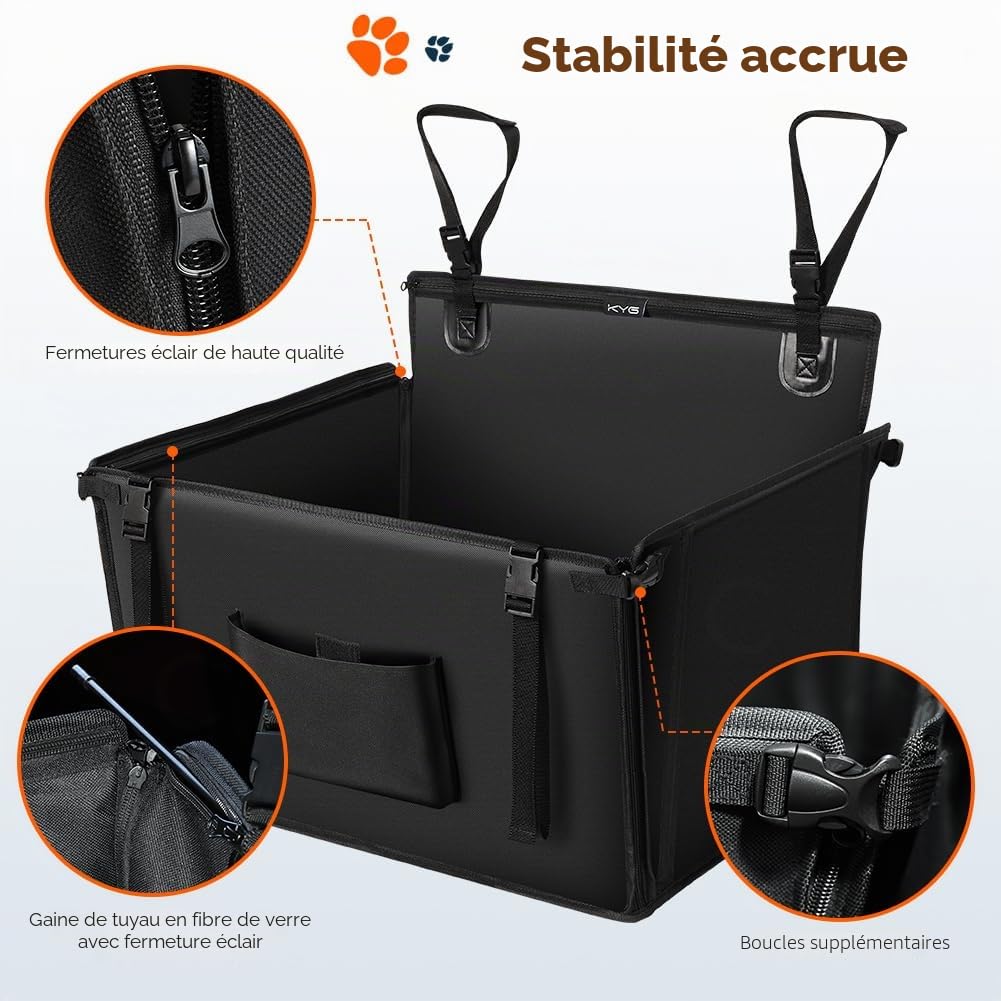 KYG Siège Auto pour Chien,Imperméable Antidérapant Panier Chien Voiture, Résistant Transport Pet Voiture, Siège Renforcé pour Chiens de Taille Moyenne et Grande